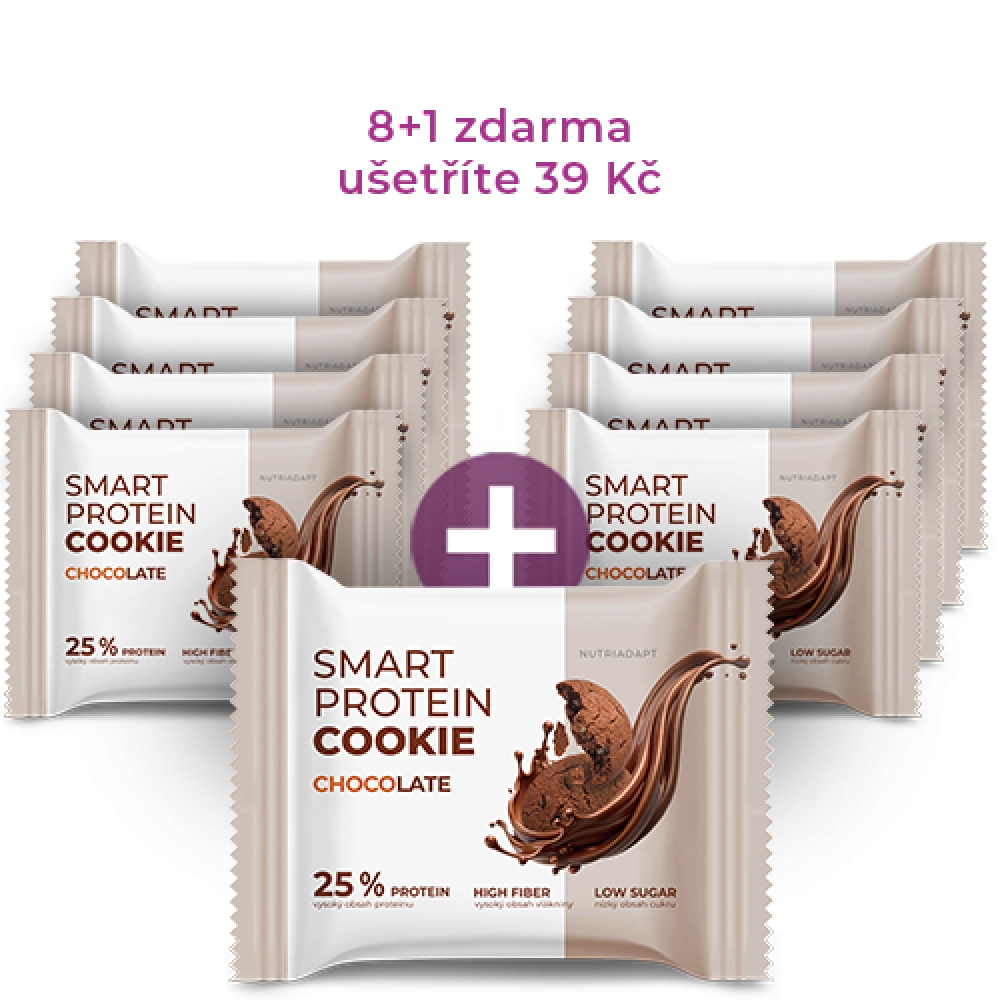 SMART PROTEIN COOKIE Čokoláda výhodné balení 8+1